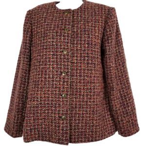 Alfred Dunner Tweed Blazer Jacket Button Down Knit Multicolor Plus Size 22W